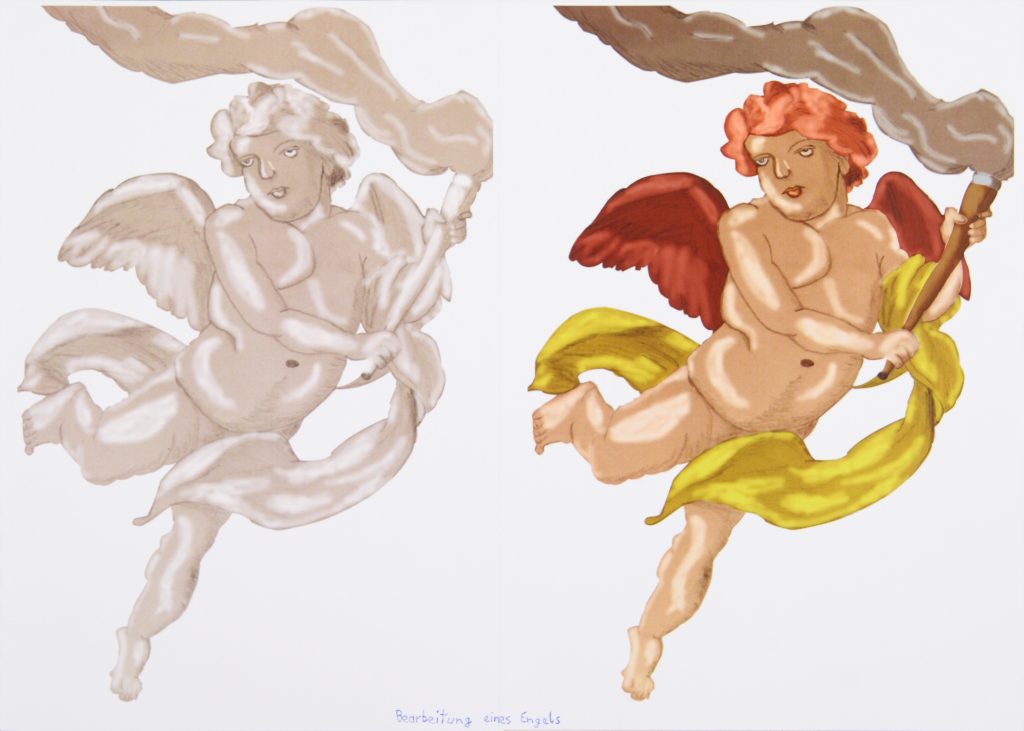 Bearbeiteter Engel: Photoshop-Kolorierungen in zwei Stufen koloriert